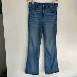 American Eagle Kick Boot Jean Medium Wash Wide Leg Western Casual Capsule 12